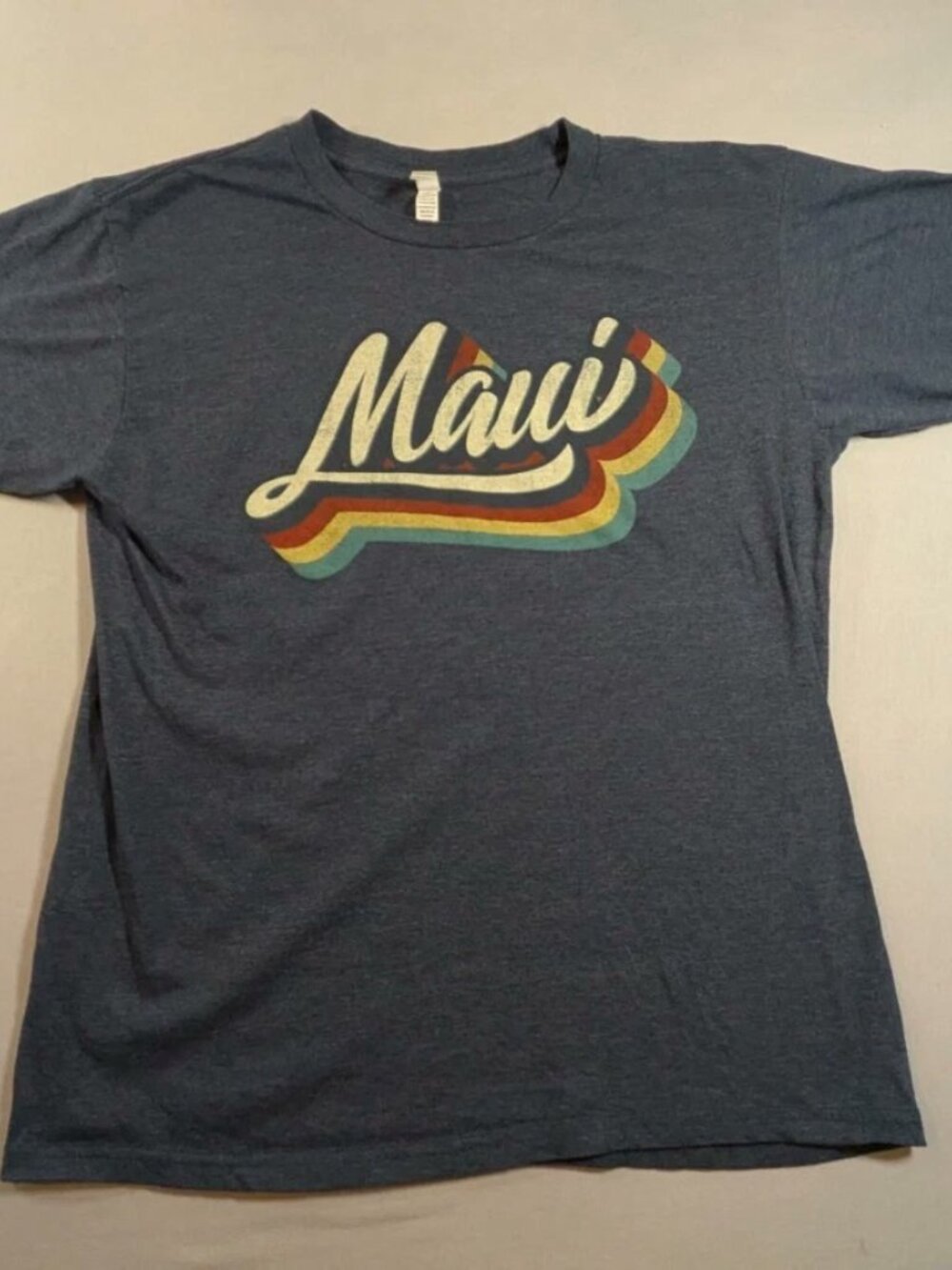 Zuni Women's Maui Large T-shirt Retro Big Logo Navy